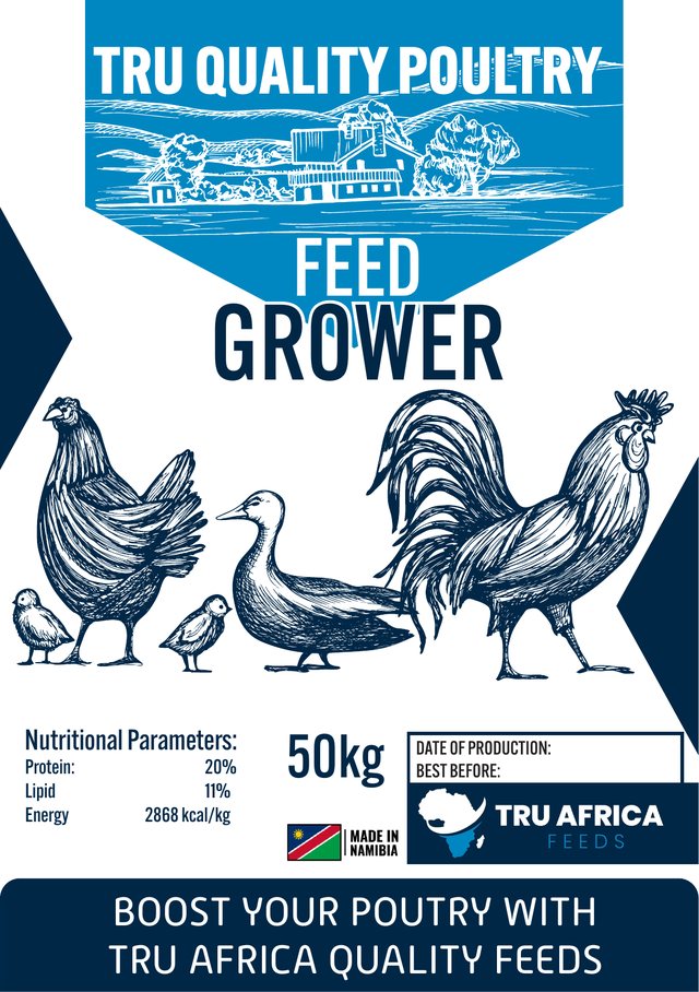 The Tru Quality Poultry Grower 50 kg bag, made in Namibia